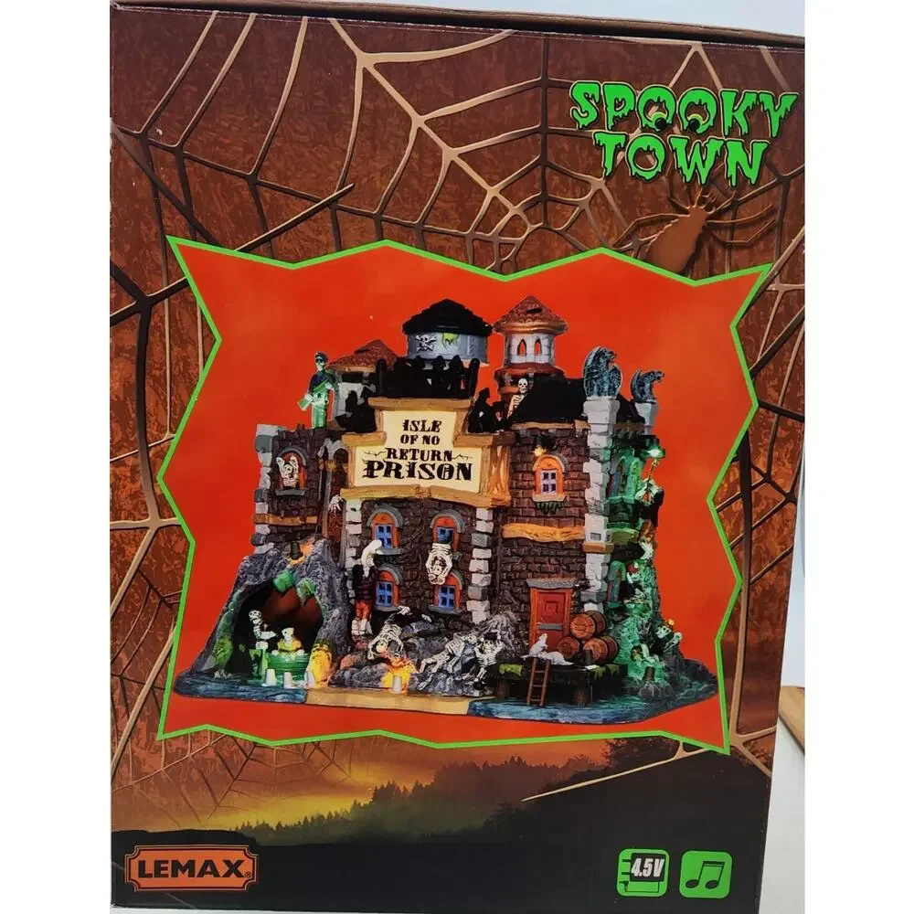 Lemax Spooky Town 45664 ISLE OF NO RETURN PRISON 2014 RARE!!
